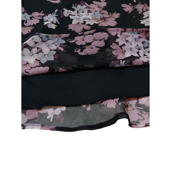 Y2K 90s VINTAGE Floral Long Midi Dress S Whimsigoth Flowy Black Purple Cottage‎ - Picture 7 of 10